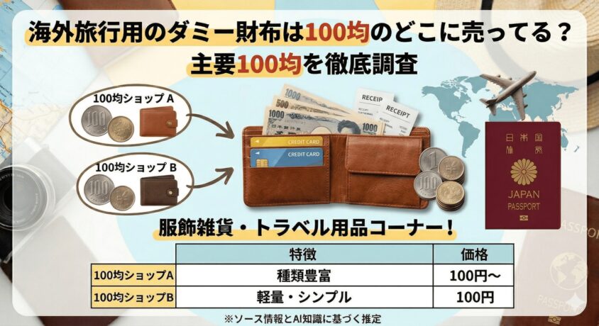 海外旅行用のダミー財布は100均のどこに売ってる？ダイソーやセリアを徹底調査