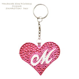 イニシャル入れ SWAROVSKI ハート型