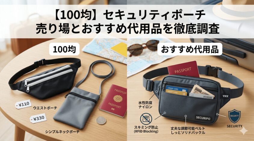 海外旅行のセキュリティポーチは100均で十分?どこに売ってるかの売り場情報と代用品3選