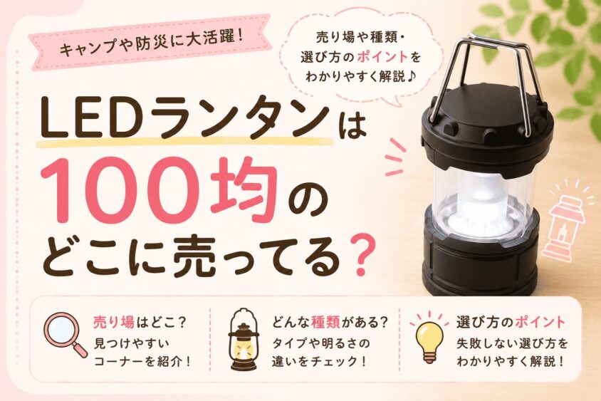 LEDランタンは100均のどこに売ってる？ダイソー・セリア・キャンドゥの売り場を調査